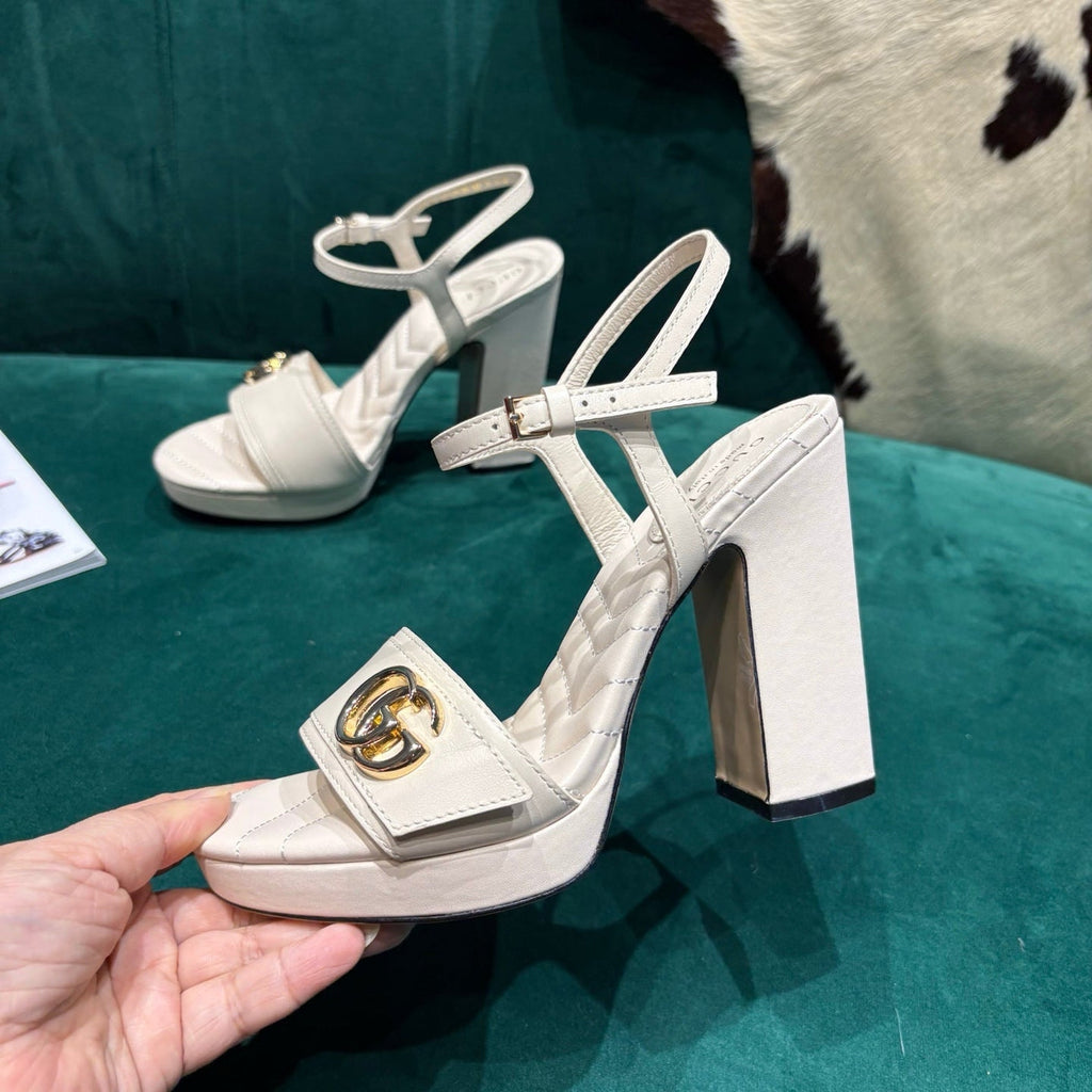 Gi Platform Sandals With The Double G Leather