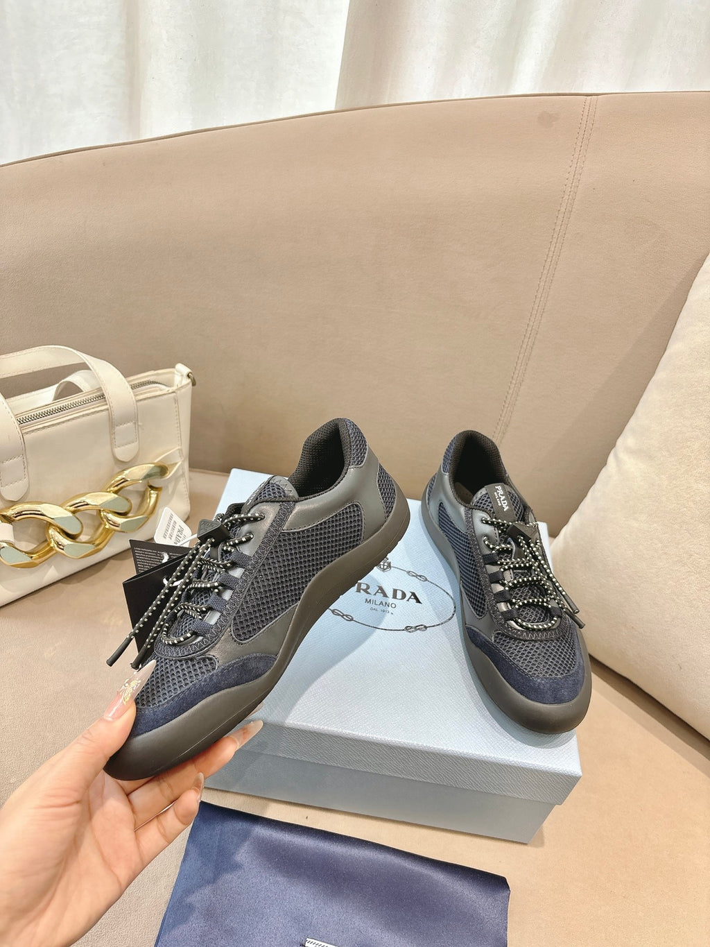 PR Speedrock leather and mesh fabric sneakers 1826051401
