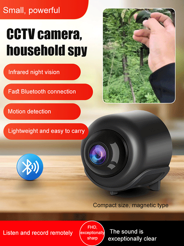 🔥【4K Ultra HD Resolution】Adhesive, installation-free home security camera.