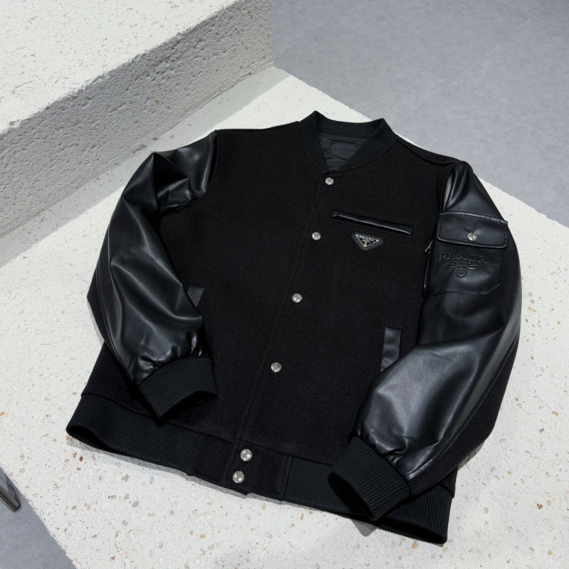 PRA 26ss Men's Dark‑Style Varsity Jacket SJ1326082713