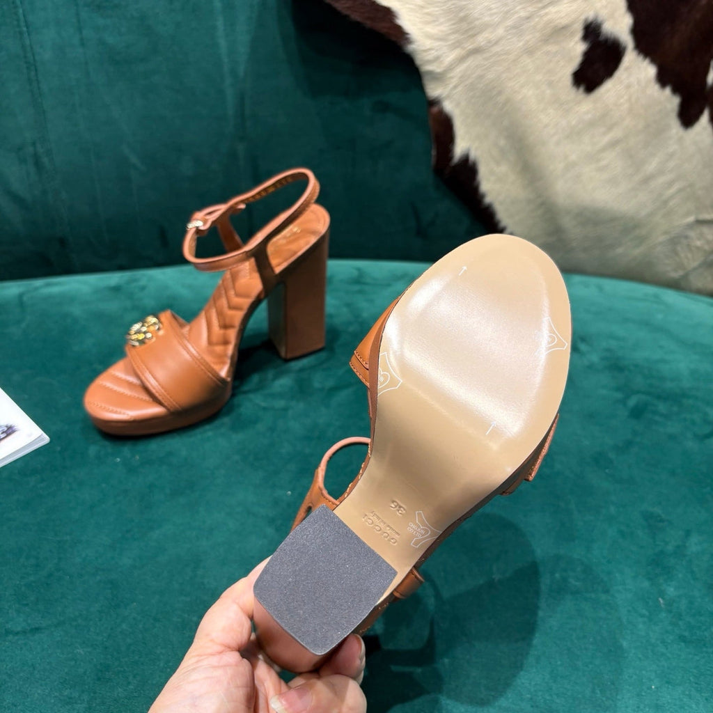 Gi Platform Sandals With The Double G Leather