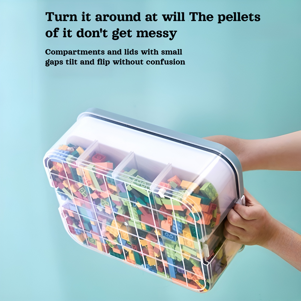 Household building block storage box layered stackable Lego storage box children's toy parts desktop