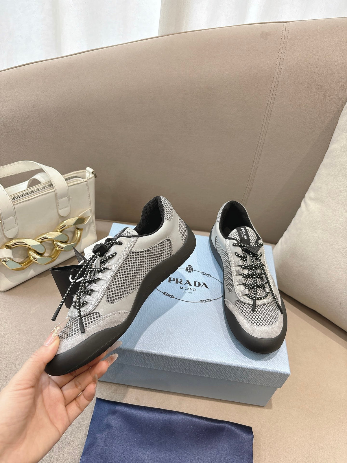 PR Speedrock leather and mesh fabric sneakers 1826051401