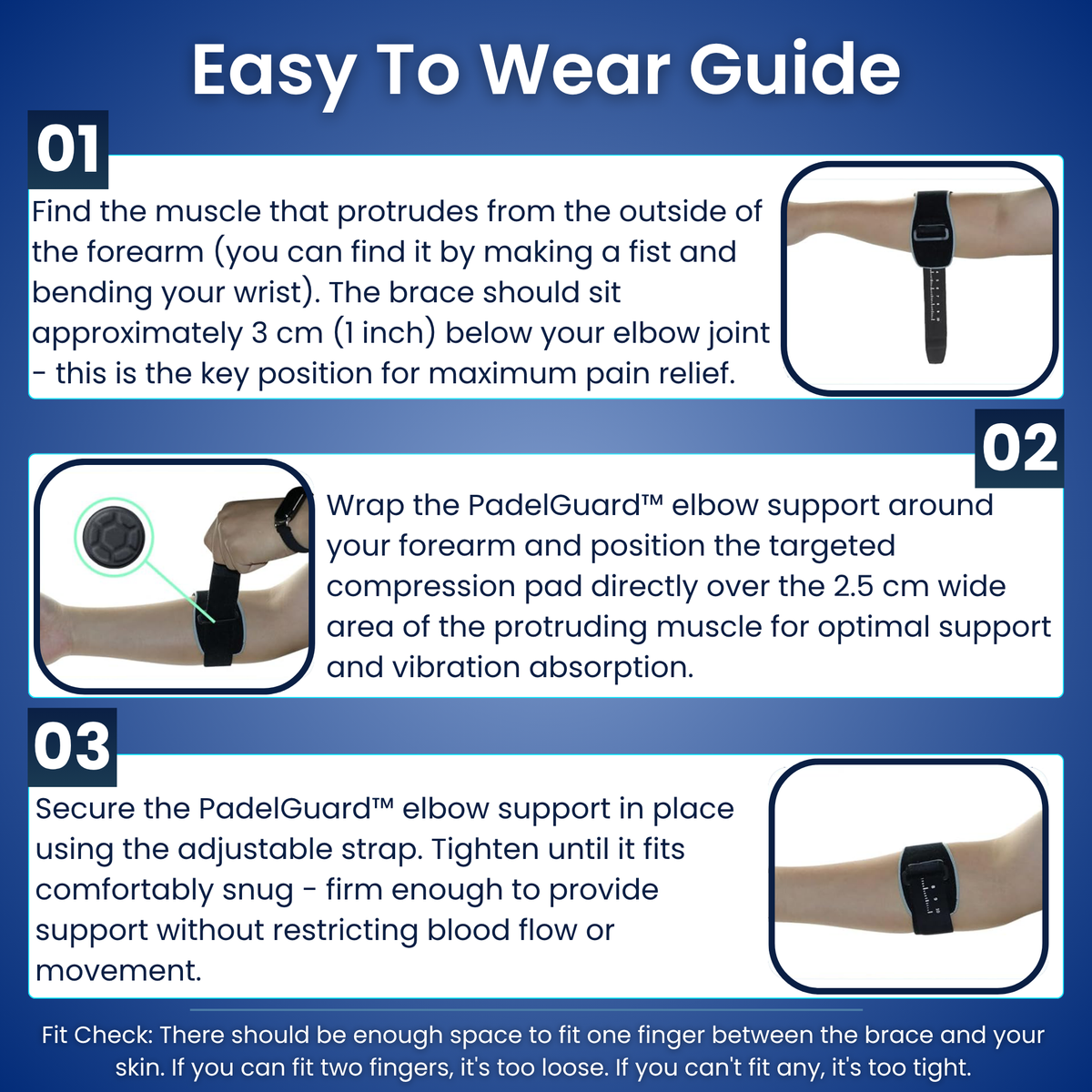 PadelGuard Elbow Support – Absorbs Racket Vibrations So You Can Play Pain-Free