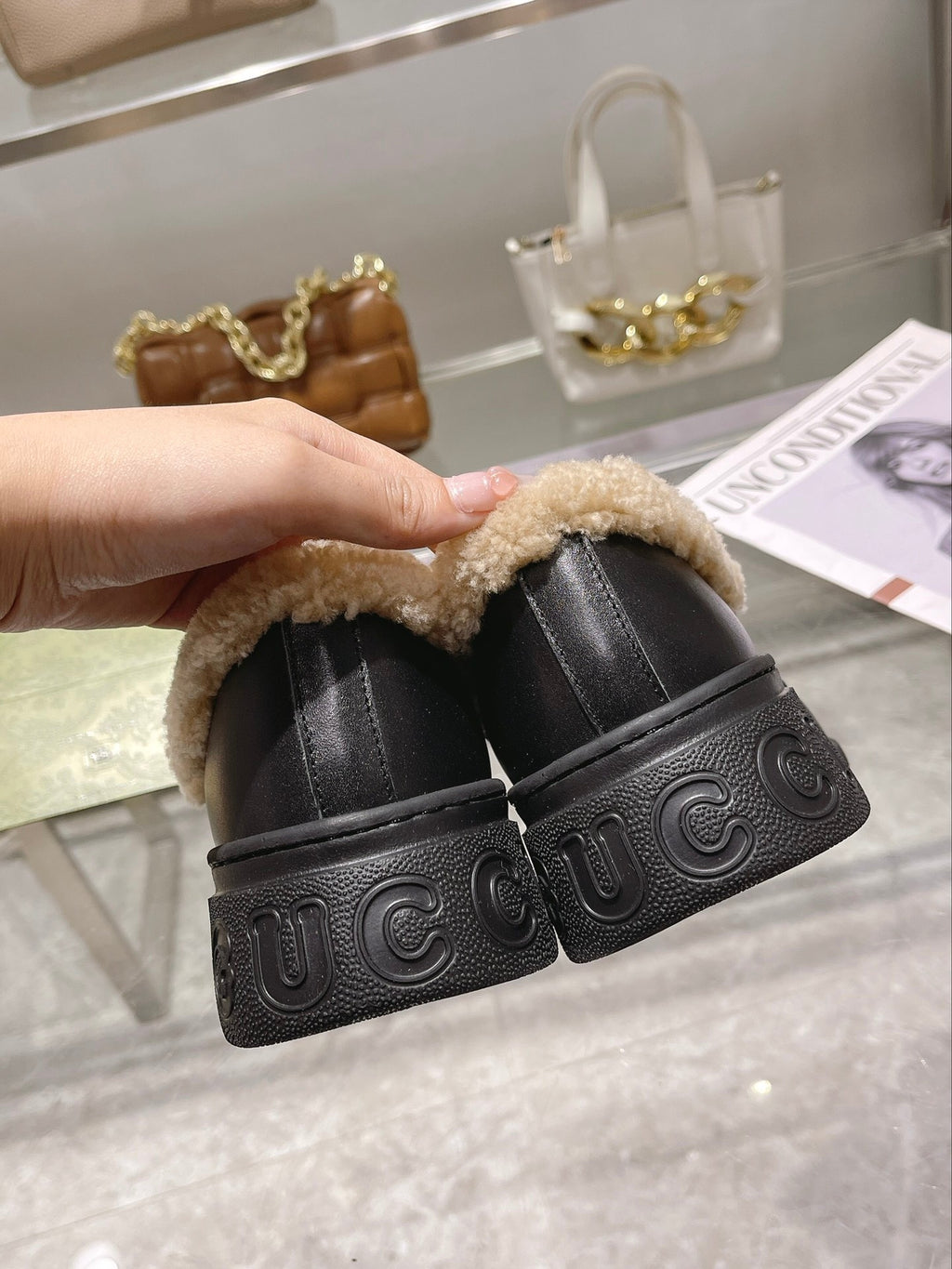 Gi Snow Boots Calfskin Denim Wool