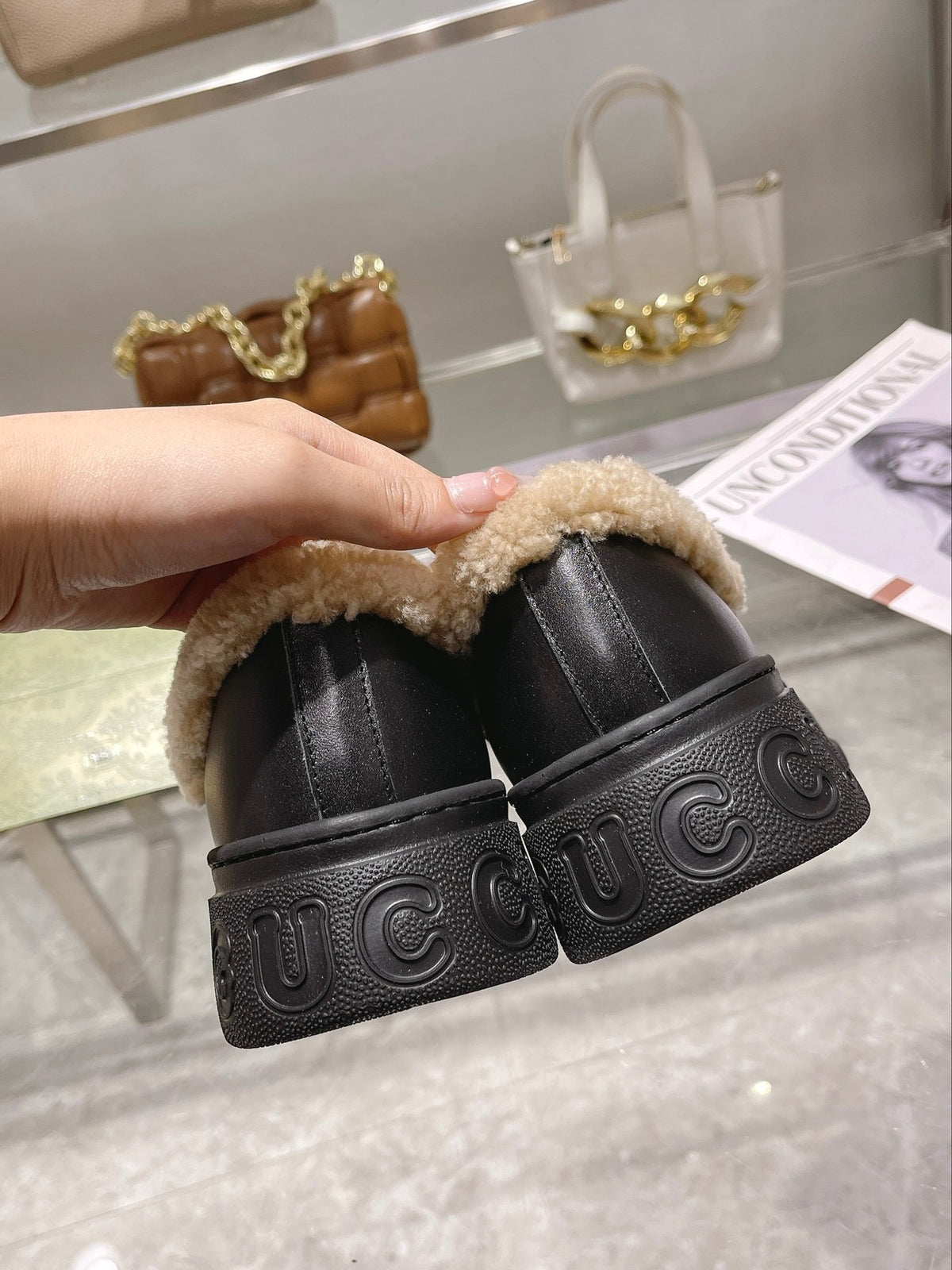 Gi Snow Boots Calfskin Denim Wool