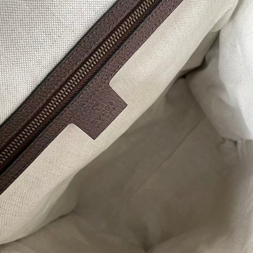 Gi Supreme Skateboard Backpack Brown Beige Leather Canvas