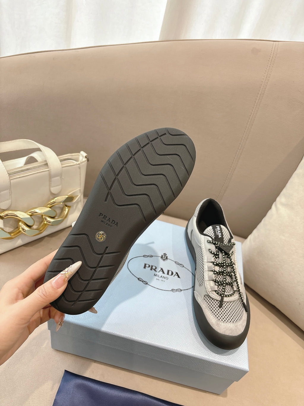 PR Speedrock leather and mesh fabric sneakers 1826051401
