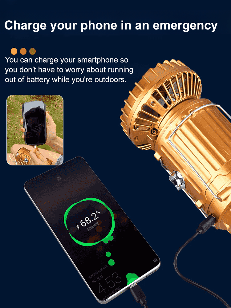 It is an emergency lamp that never goes out and a fan that never stops 🌟 It is forever powered 🌟 With just 2 hours of sufficient sunlight, it fully charges and can be used continuously for 3 days without needing to plug in 🌟