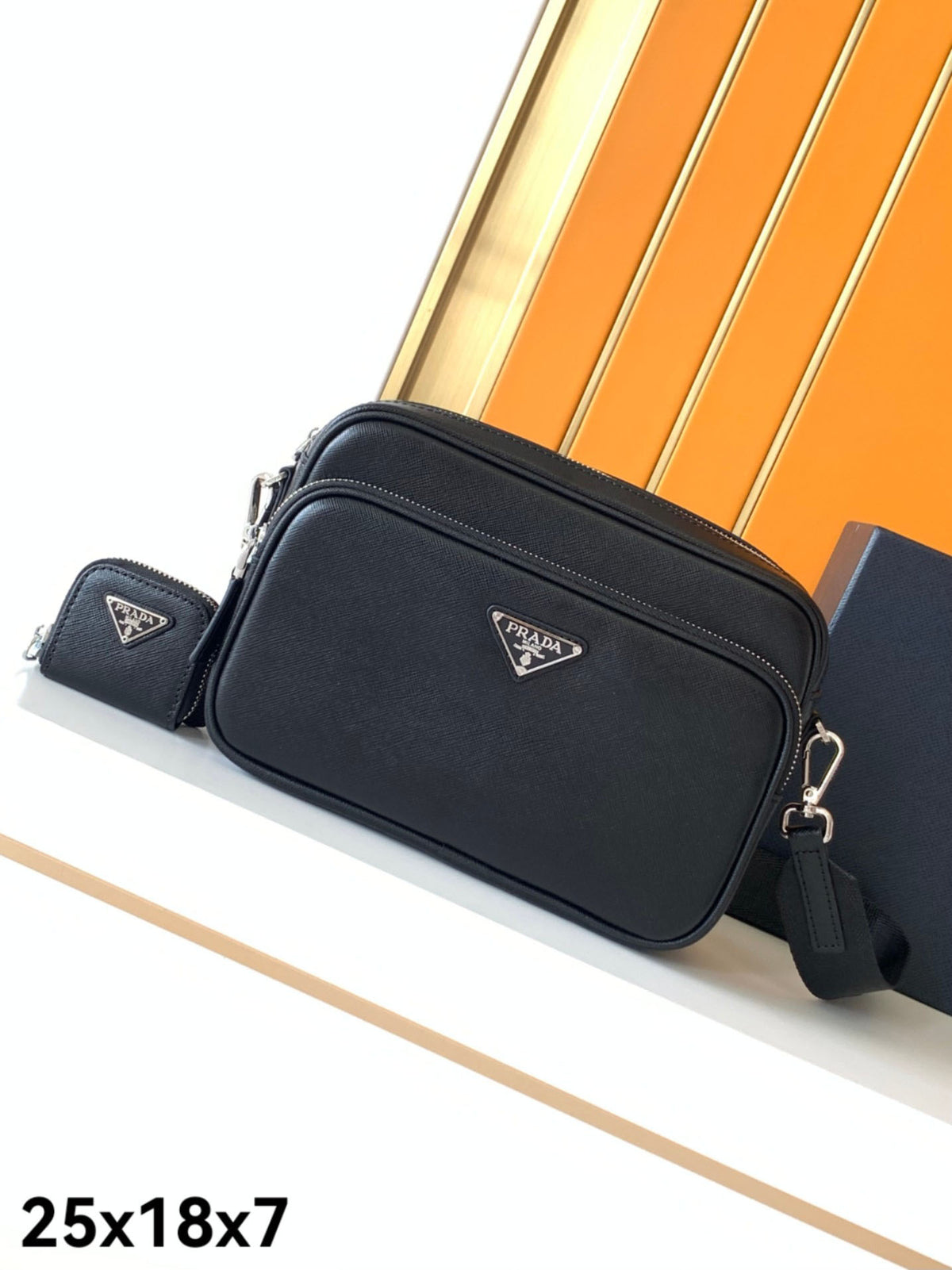 PRA Single-shoulder crossbody double-layer messenger bag 1826091108