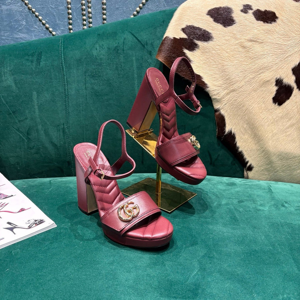 Gi Platform Sandals With The Double G Leather