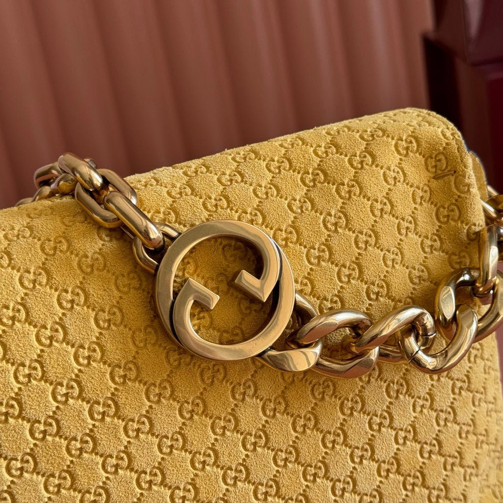 Gi Medium Shoulder Bag With Chain Suede