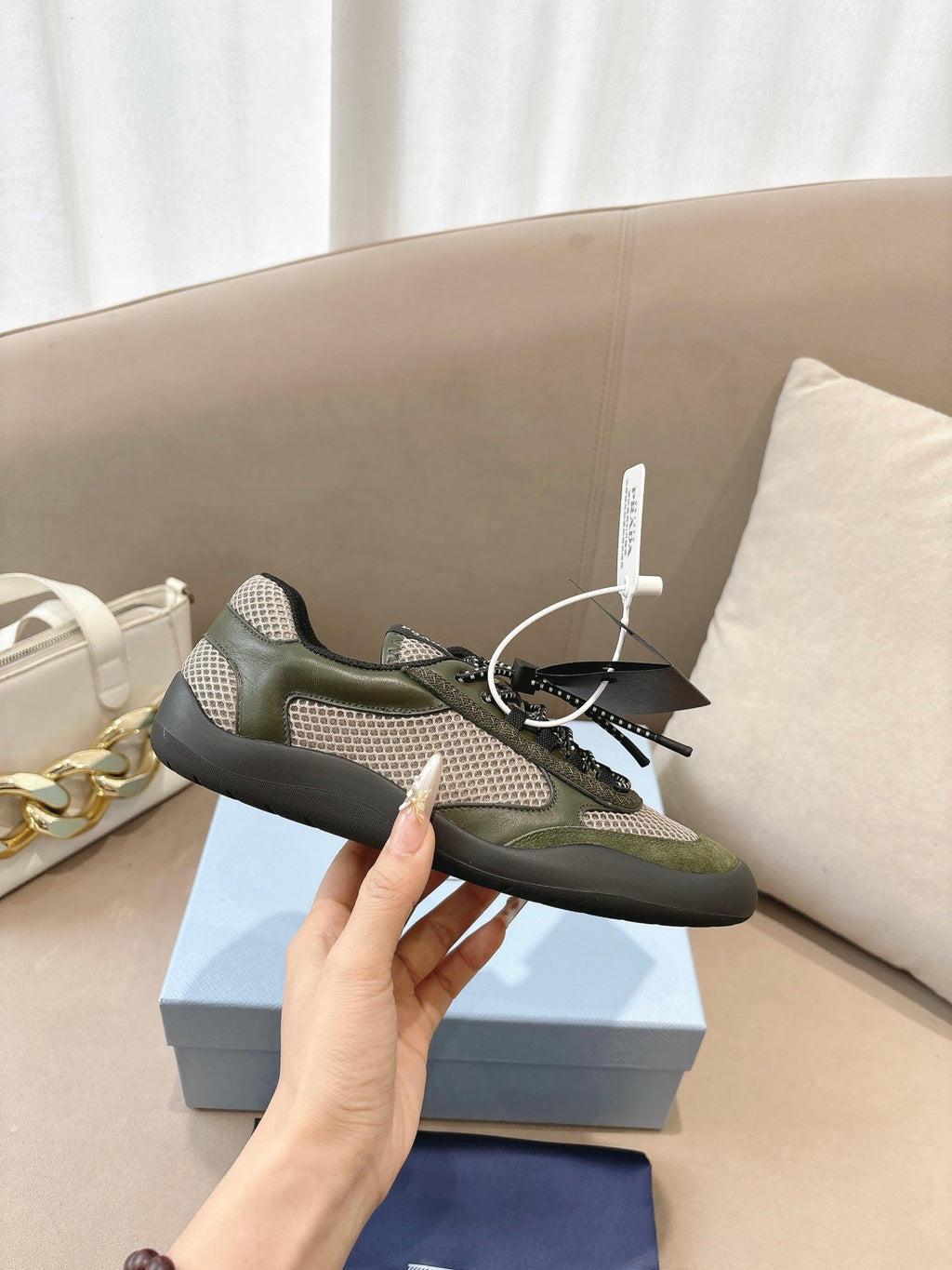 PR Speedrock leather and mesh fabric sneakers 1826051401