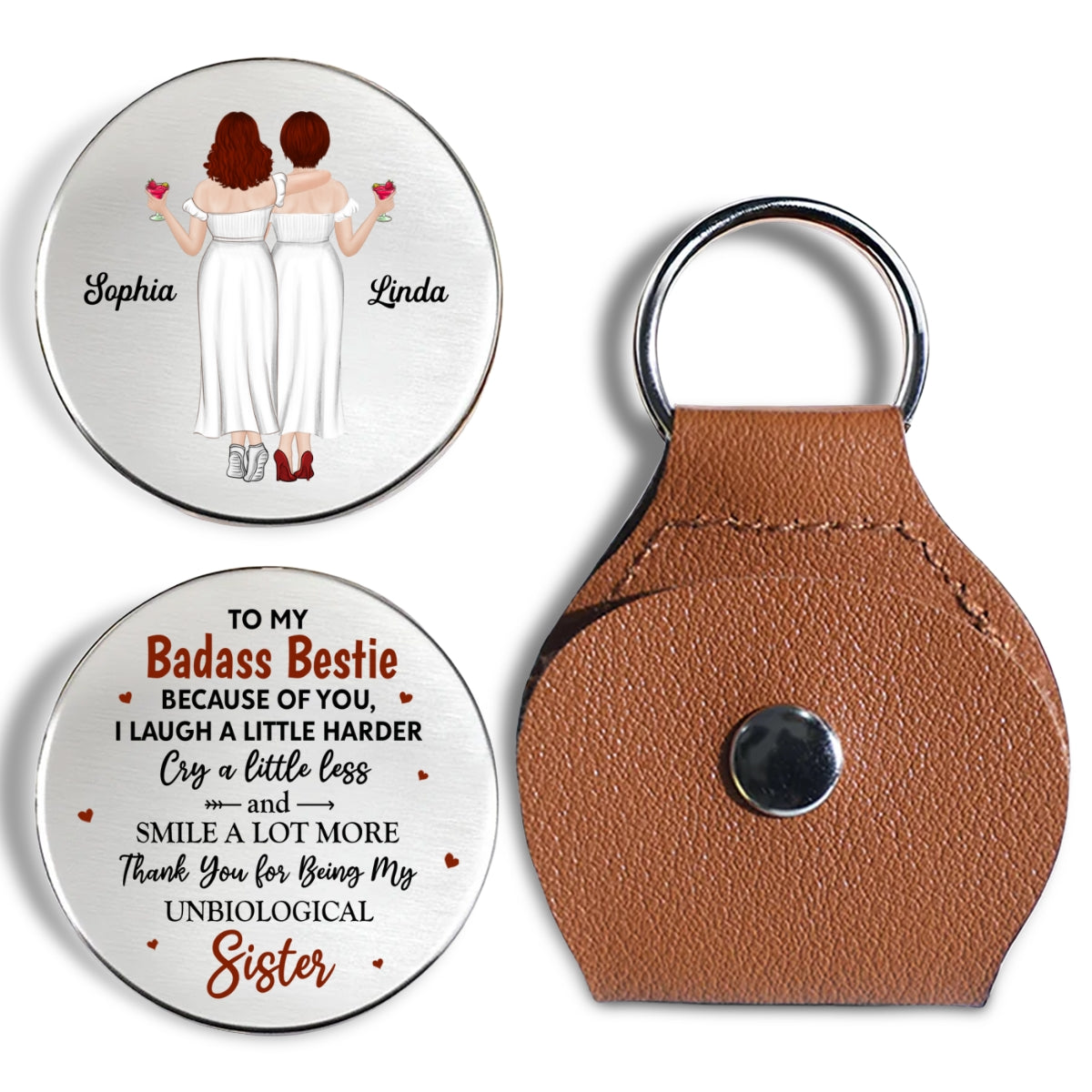 Because Of You I Laugh A Little Harder 2 - Personalized Custom Pocket Hug