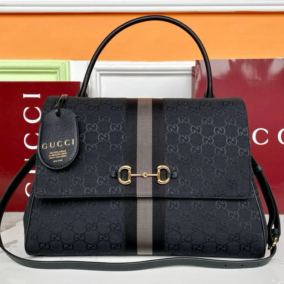 Gi 2026 Paparazzo Bag Black mix Grey Canvas Leather