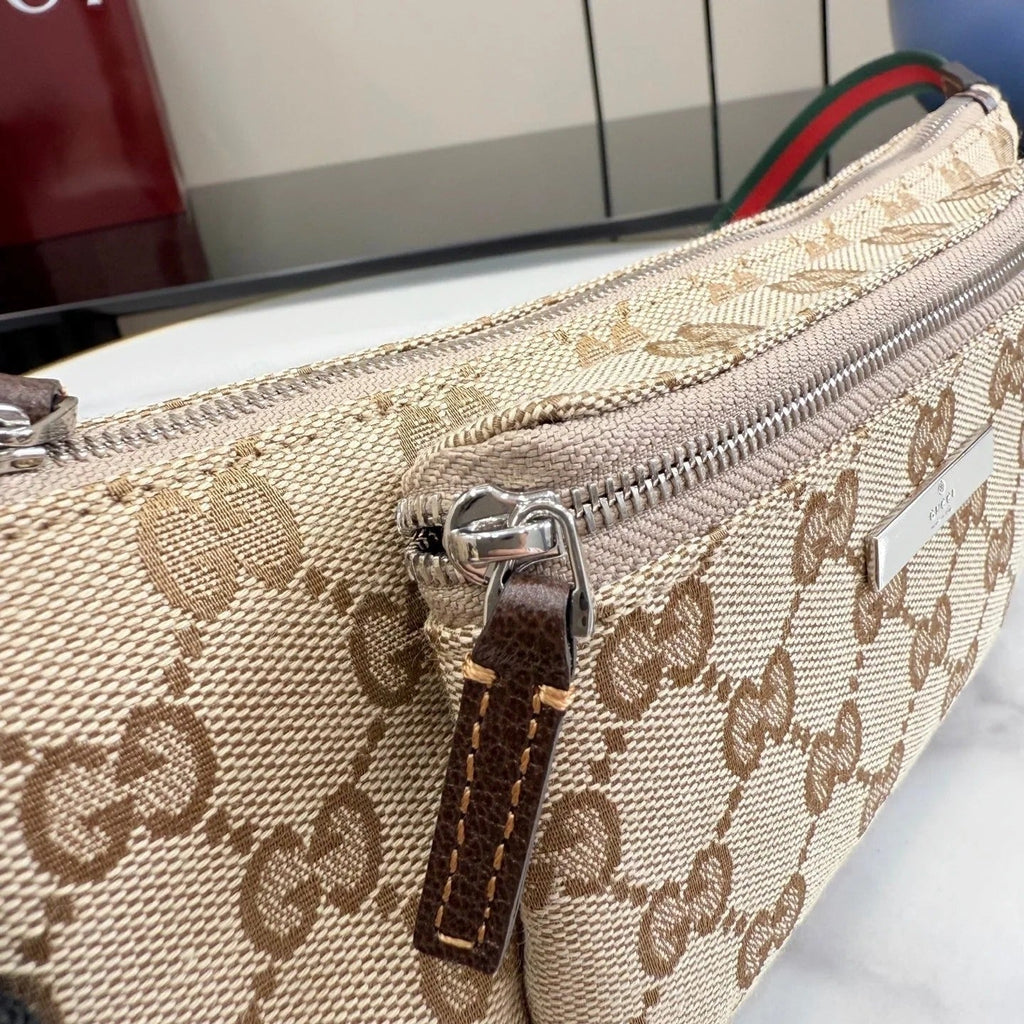 Gi 2026 Flatpack Belt Bag 20cm Sand mix Brown Canvas Leather