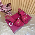 Gi 26ss Chunky Heel Sandals 55 Double G Canvas