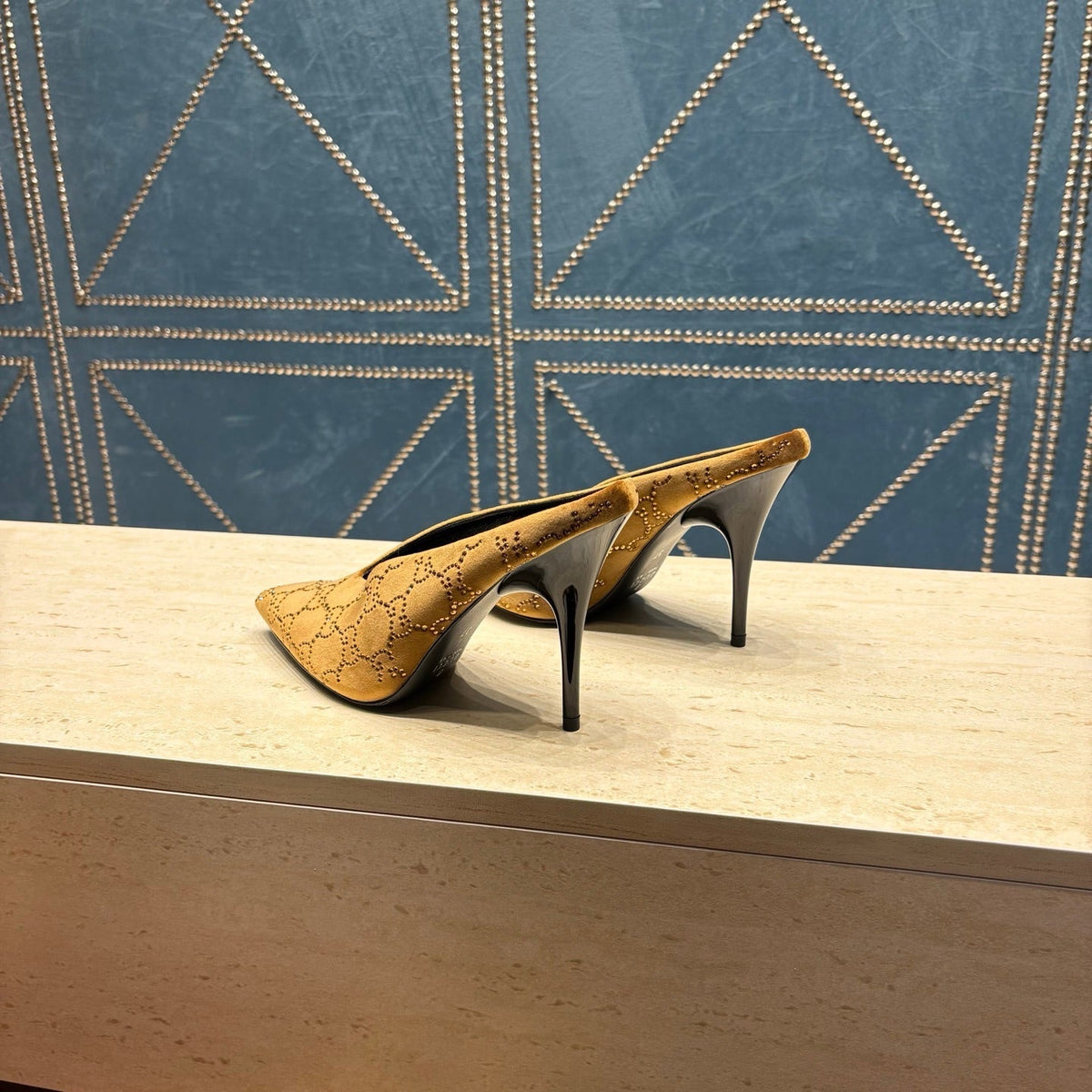 Gi High-Heeled Mule 10.5cm Brown Velvet 741289