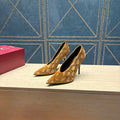Gi High-Heeled Pump 10.5cm Brown Velvet 741293