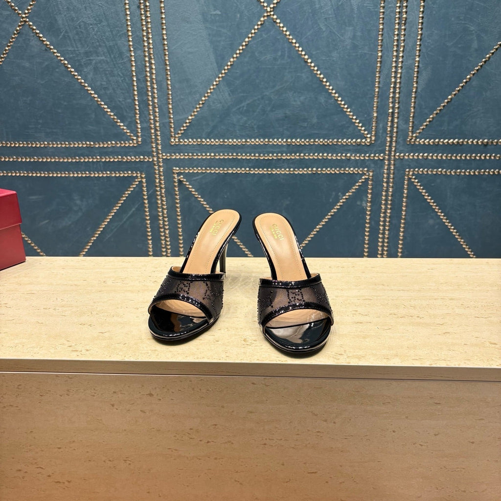 Gi Women's Crystal Slide 8.5cm Sandal Mesh Leather