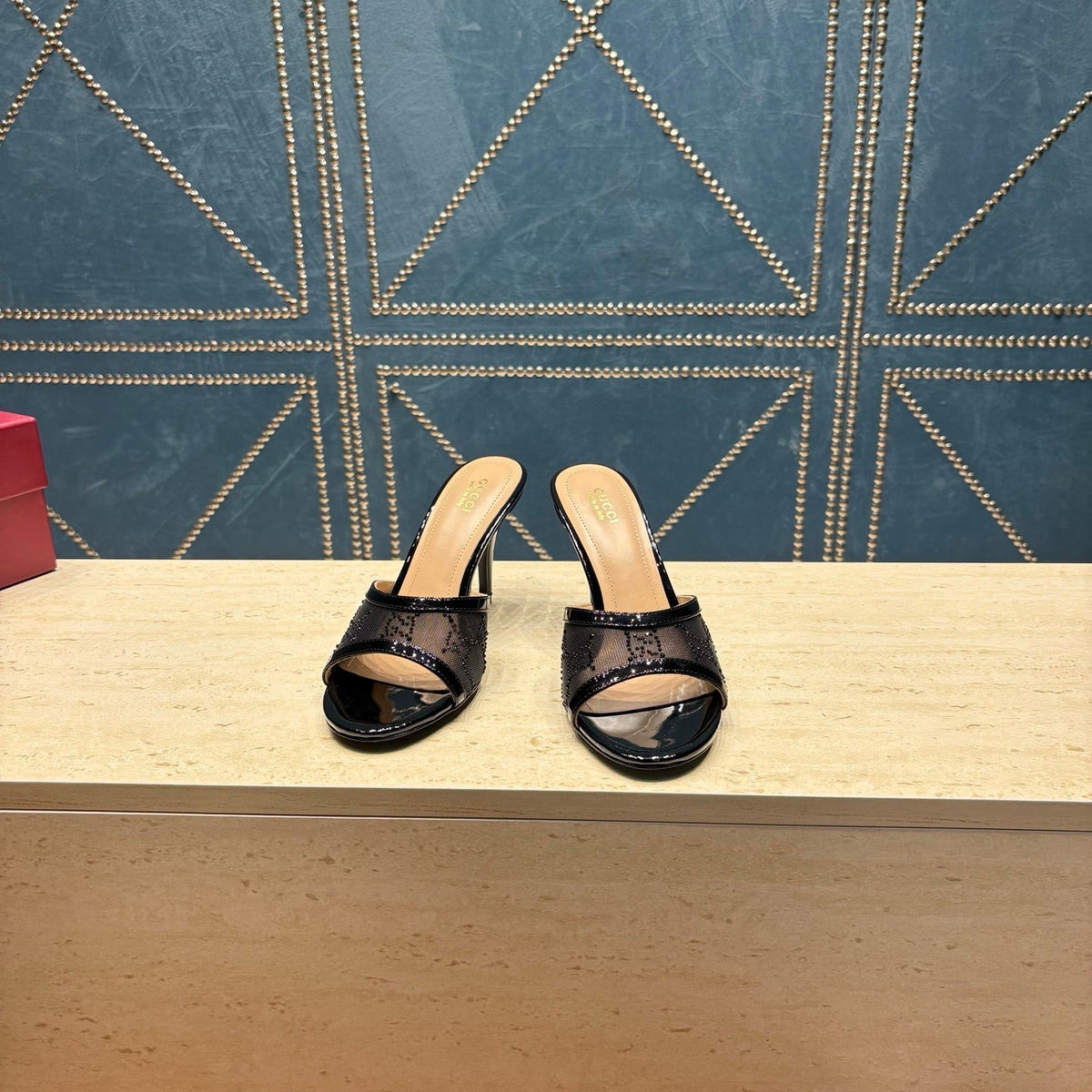 Gi Women's Crystal Slide 8.5cm Sandal Mesh Leather