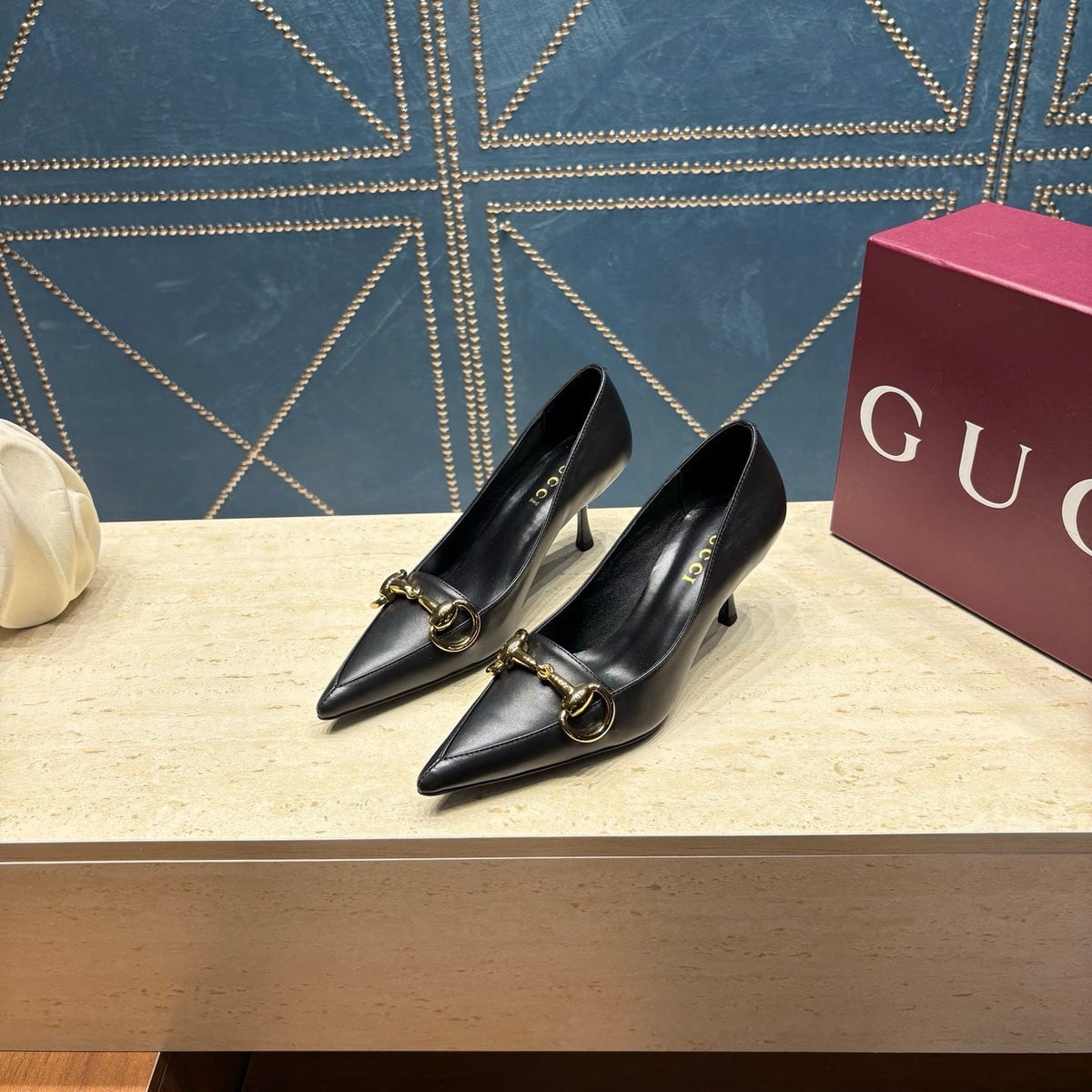 Gi 26s Signoria Horsebit Pumps 7cm Black Leather 106950