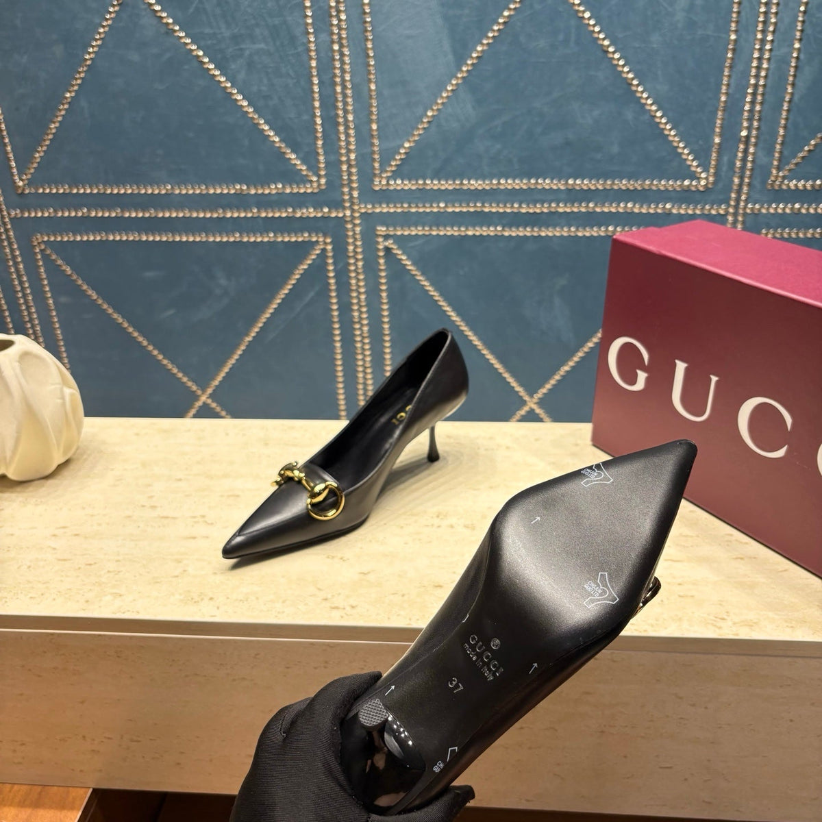 Gi 26s Signoria Horsebit Pumps 7cm Black Leather 106950