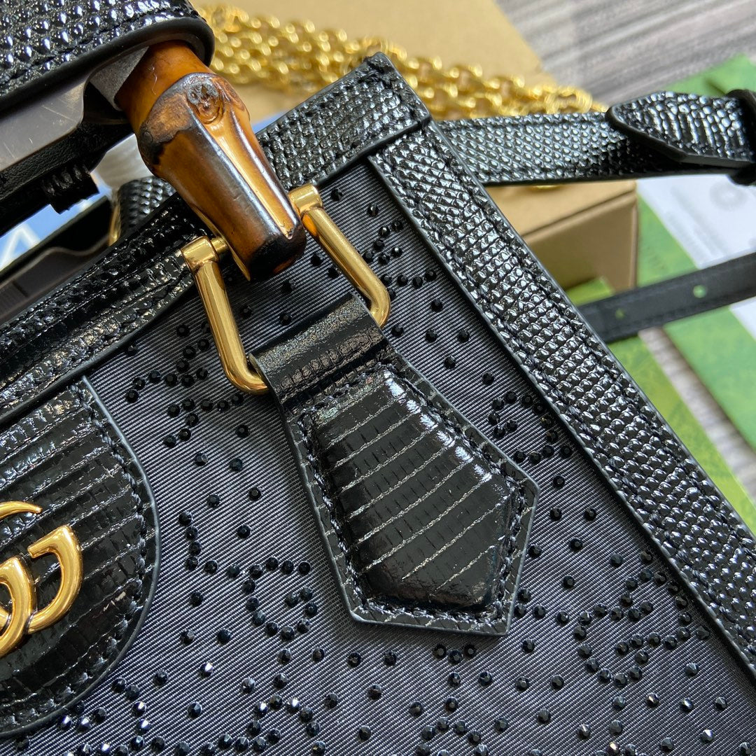 Gi DIANA JUMBO 20 MINI TOTE BAG BLACK CANVAS