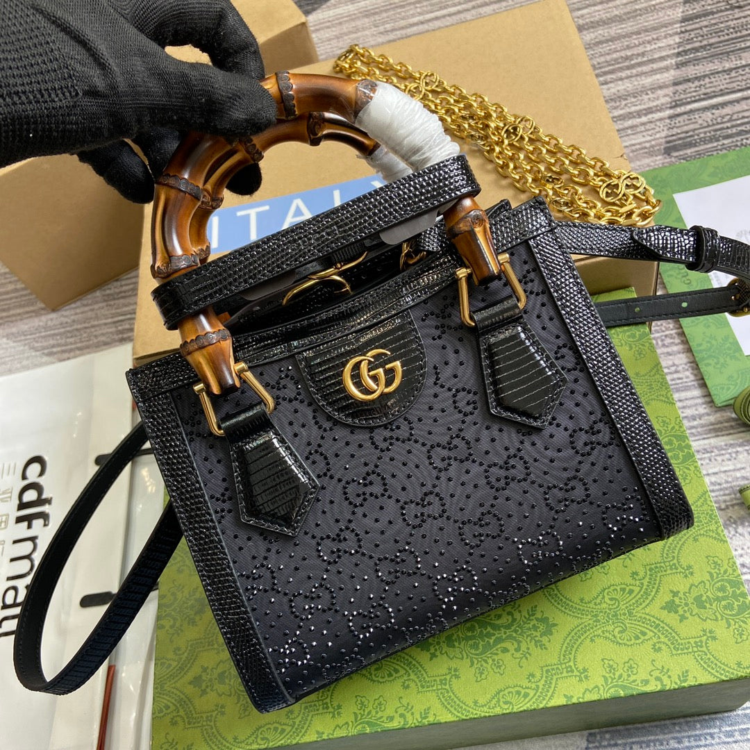 Gi DIANA JUMBO 20 MINI TOTE BAG BLACK CANVAS