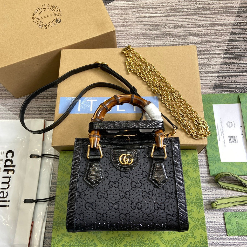 Gi DIANA JUMBO 20 MINI TOTE BAG BLACK CANVAS