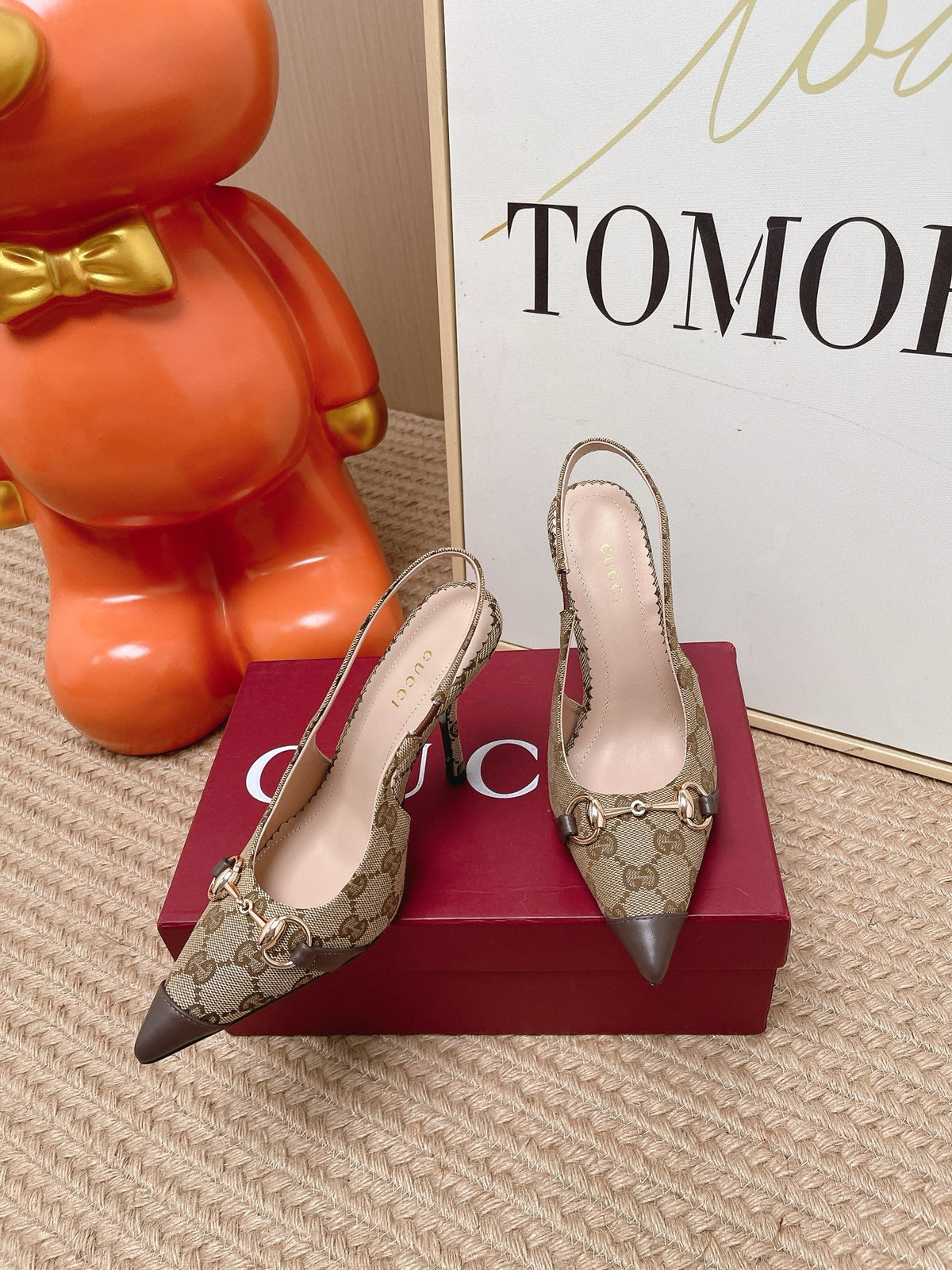 Gi 26s Slingback Pump 10.5cm With Horsebit Coffee Beige Canvas 901315