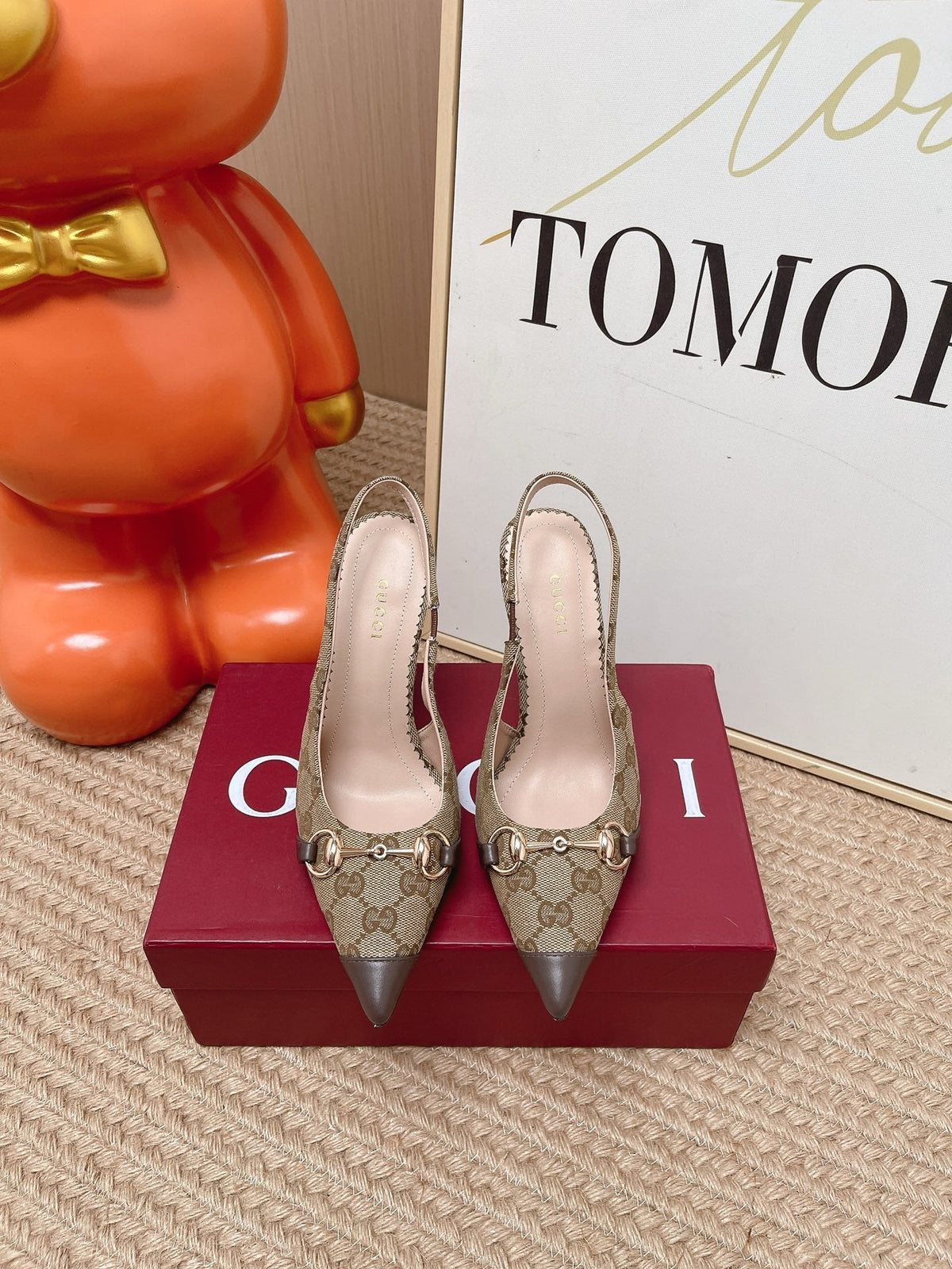 Gi 26s Slingback Pump 10.5cm With Horsebit Coffee Beige Canvas 901315