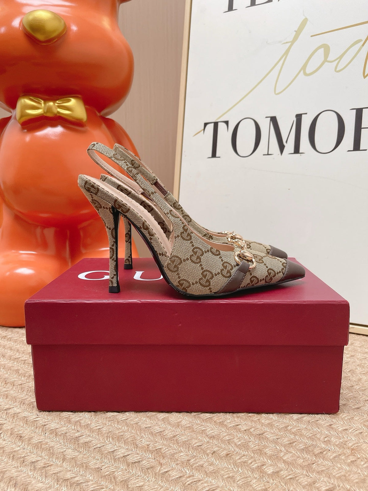Gi 26s Slingback Pump 10.5cm With Horsebit Coffee Beige Canvas 901315