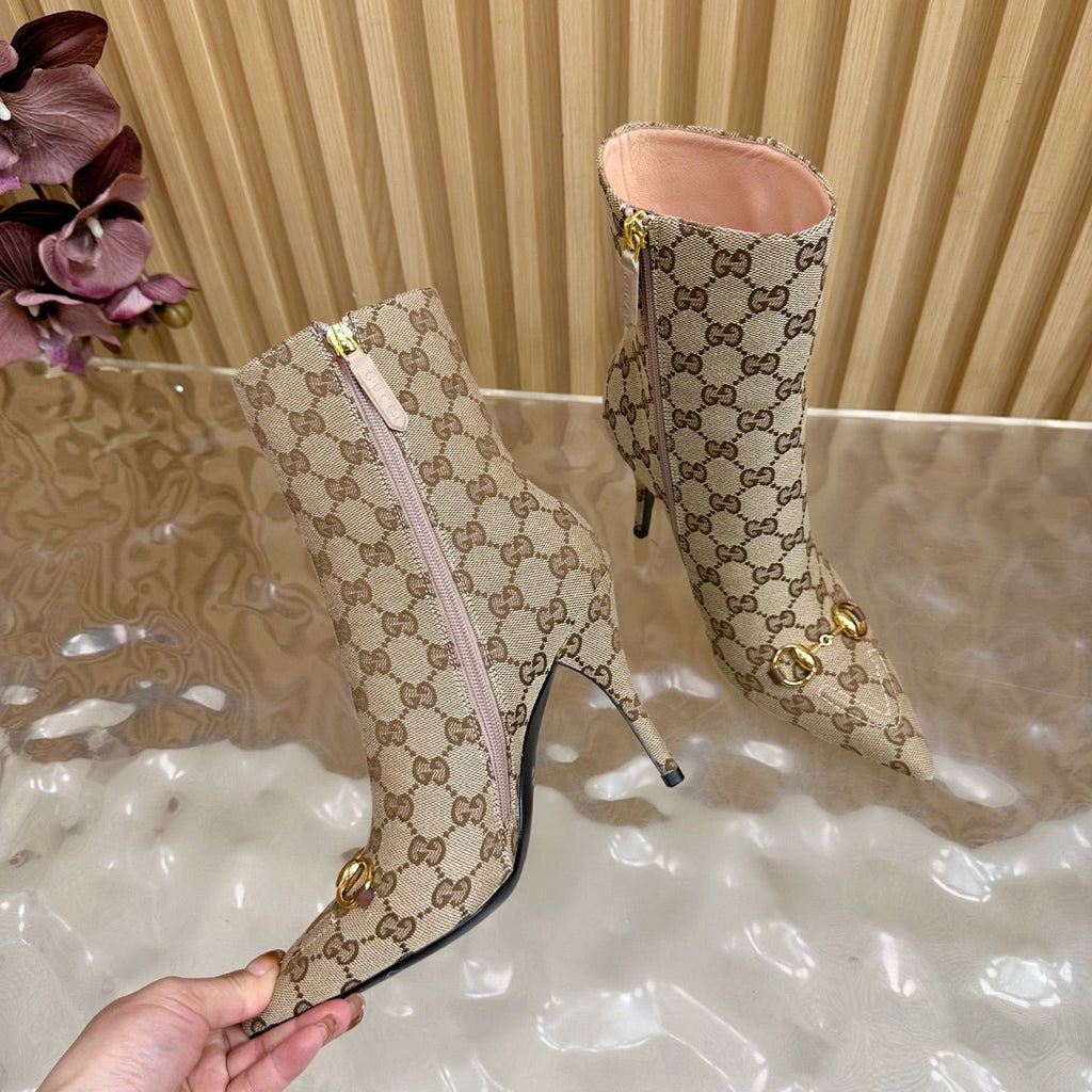 Gi  2025 Thick-heeled Square-toed Ankle Boots