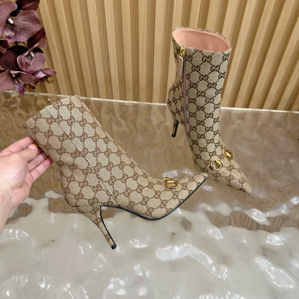 Gi  2025 Thick-heeled Square-toed Ankle Boots