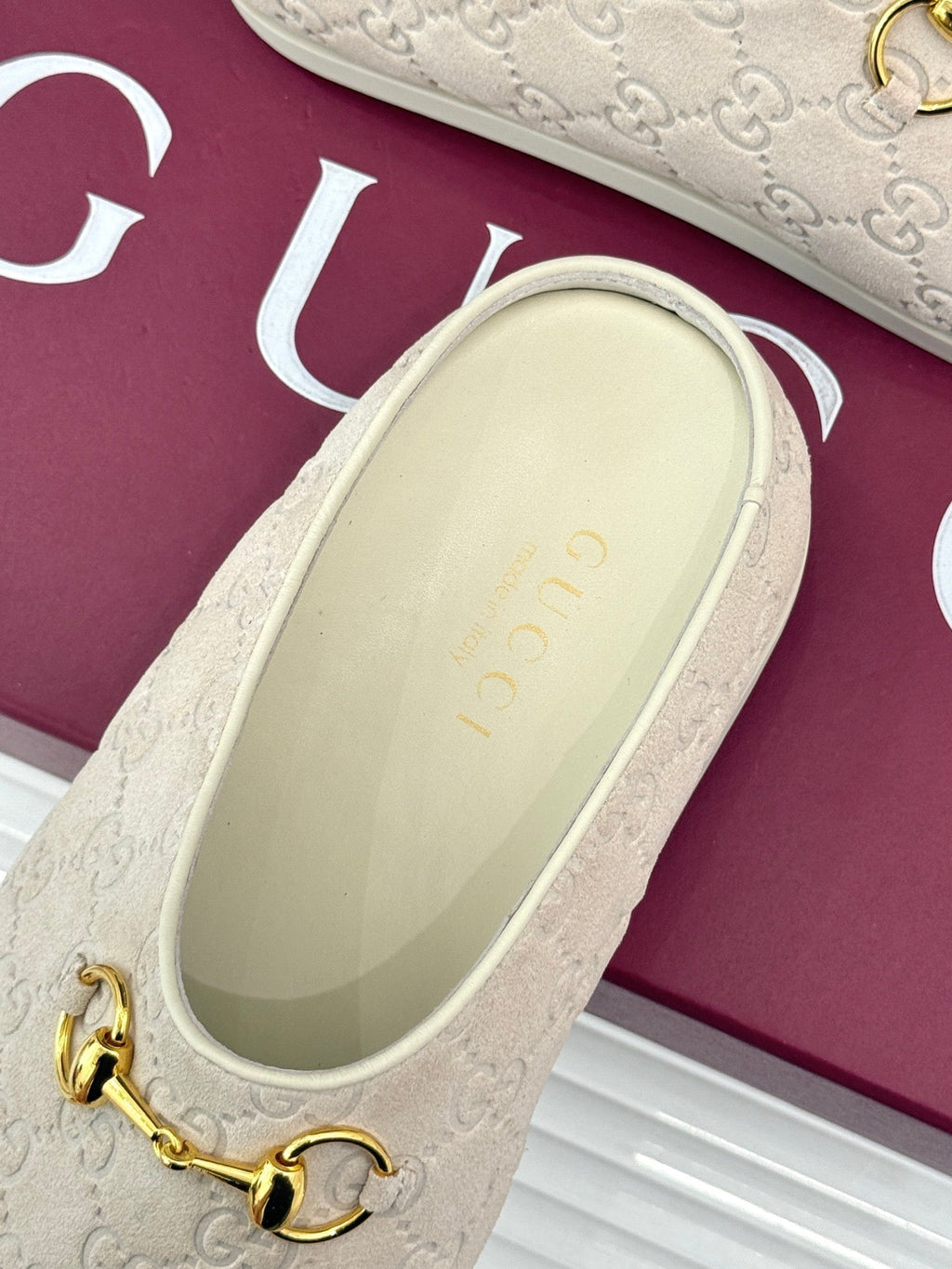 Gi Mule With Horsebit Cream Suede 905742