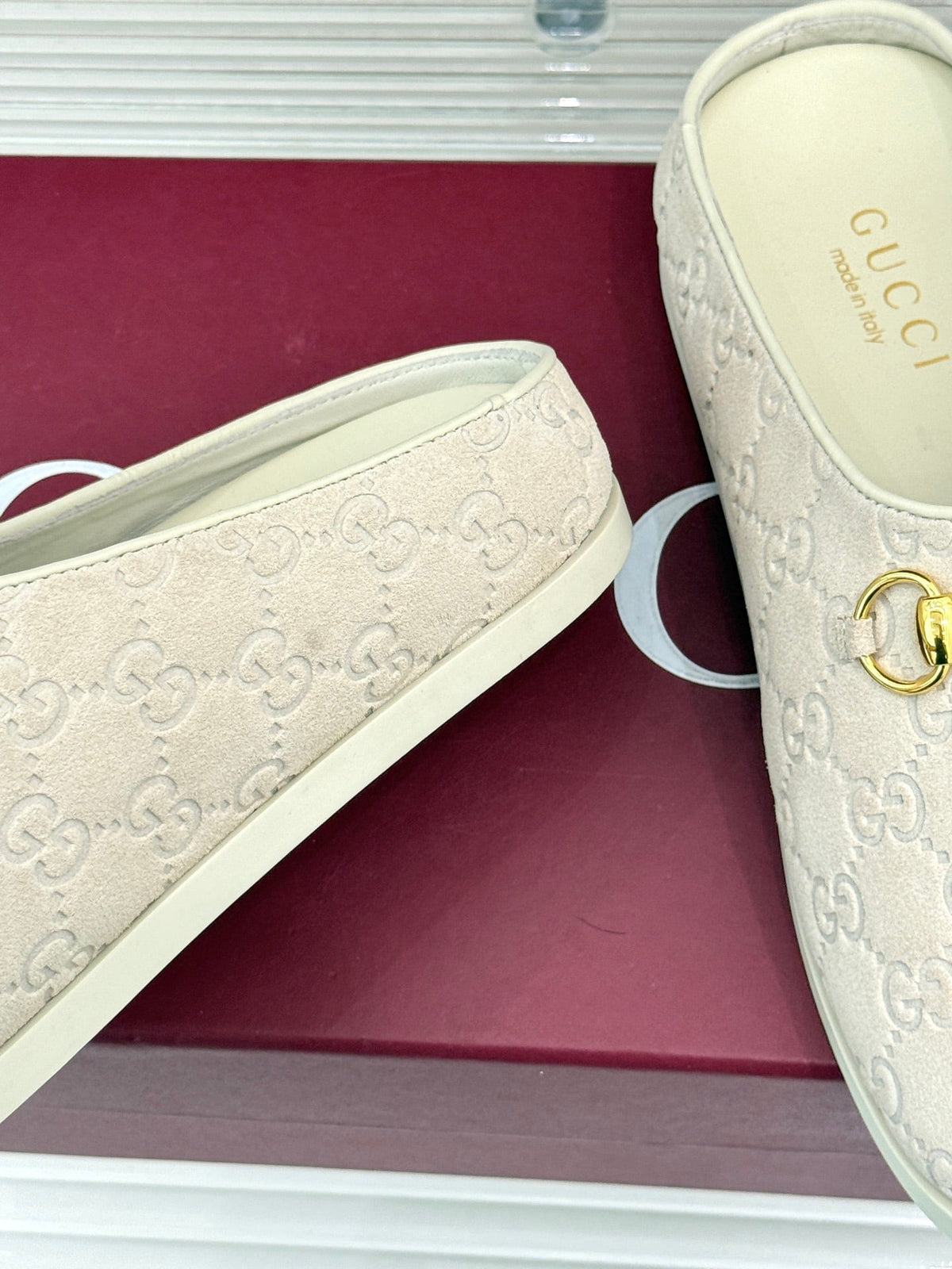 Gi Mule With Horsebit Cream Suede 905742
