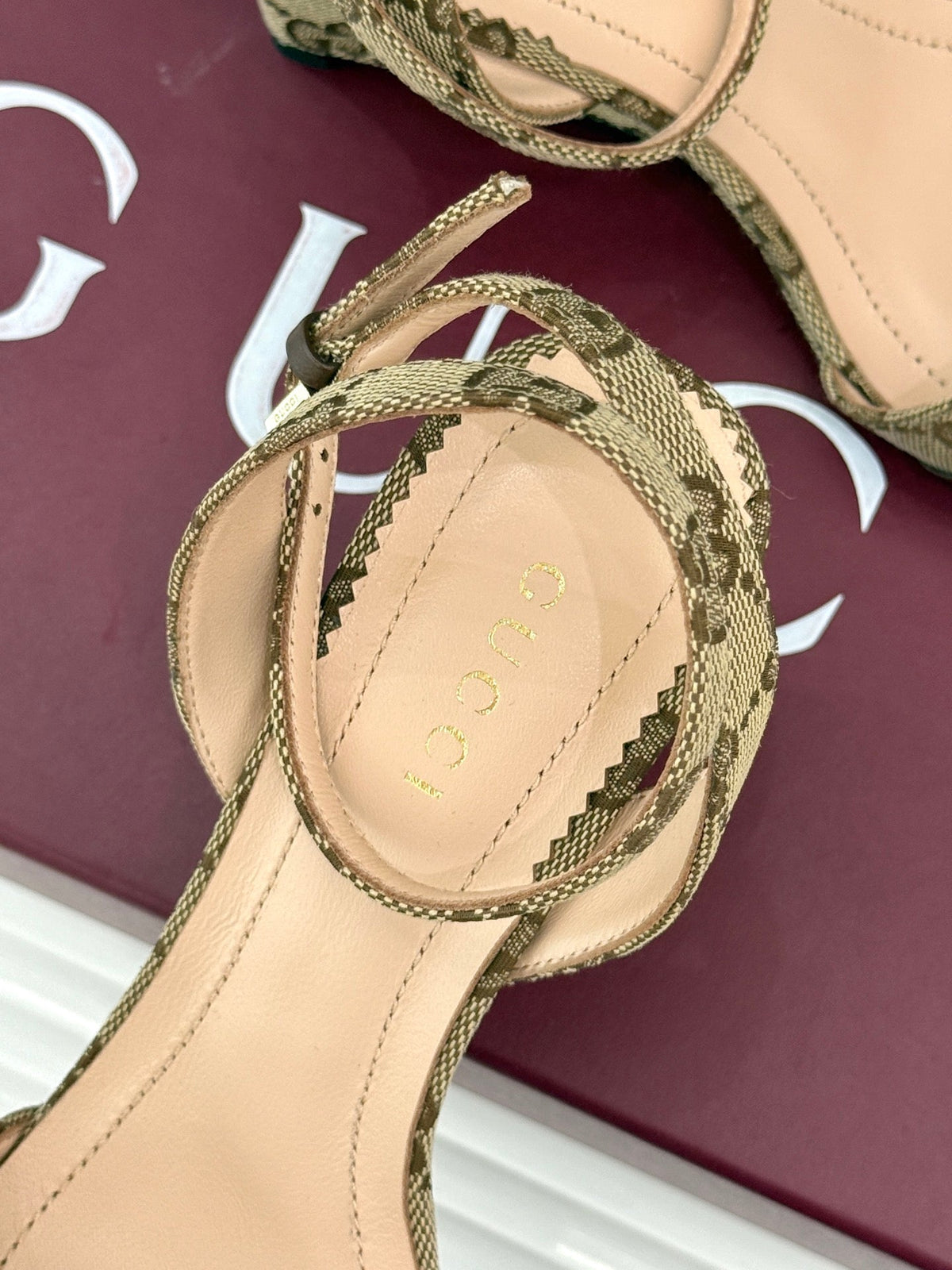 Gi 26s Donna Wedge Sandal 8cm Beige Canvas 991734