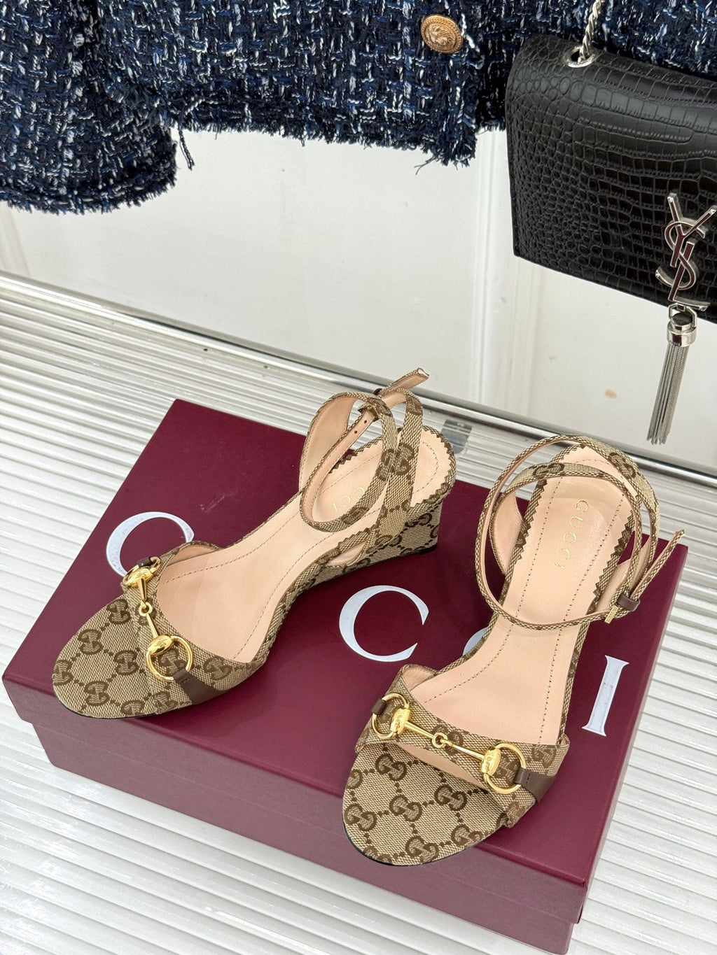 Gi 26s Donna Wedge Sandal 8cm Beige Canvas 991734