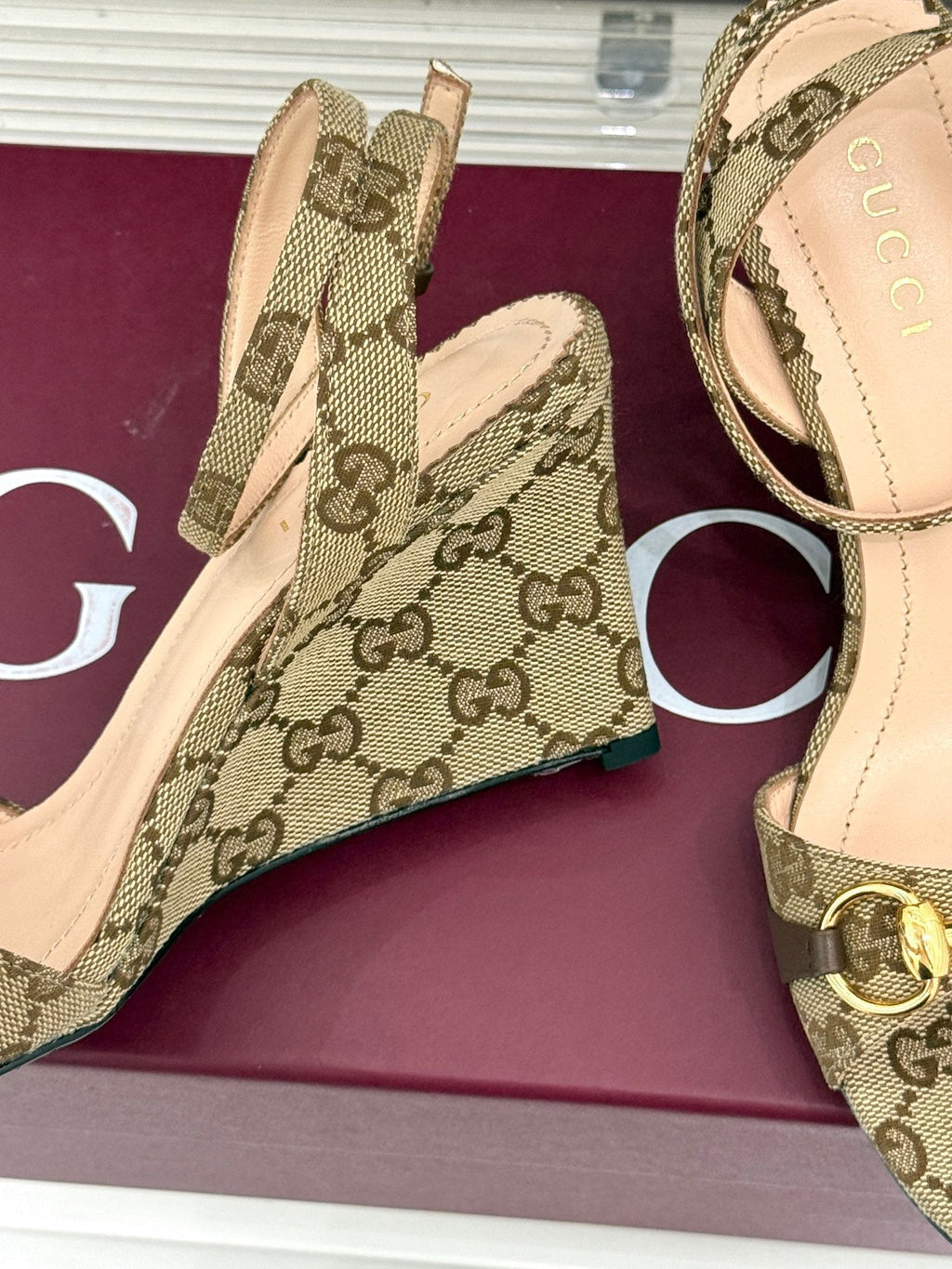 Gi 26s Donna Wedge Sandal 8cm Beige Canvas 991734