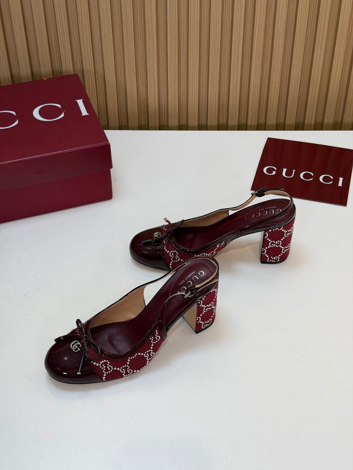 Gi 26s Embellished Slingback Pumps Red Denim 997168