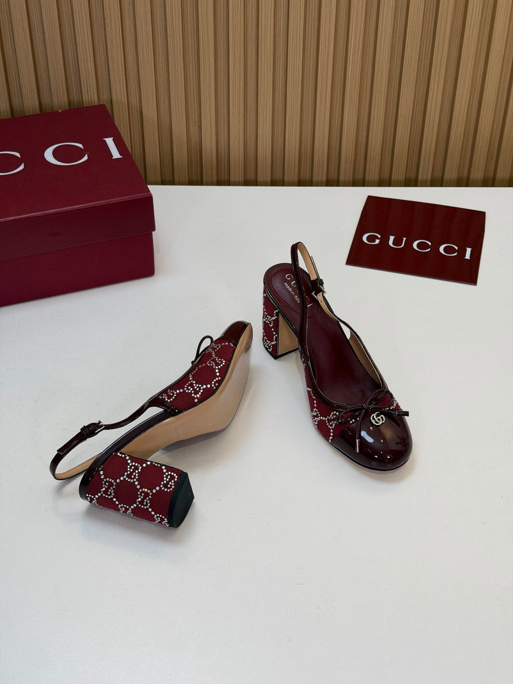 Gi 26s Embellished Slingback Pumps Red Denim 997168