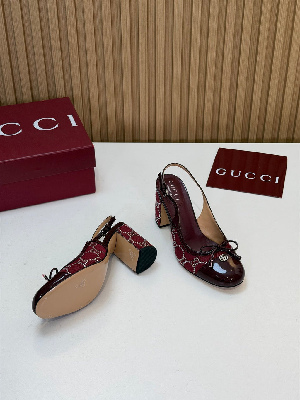 Gi 26s Embellished Slingback Pumps Red Denim 997168
