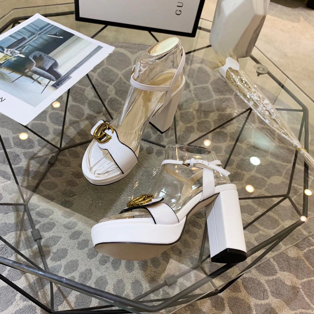 Gi 26s Marmont Sandals 10cm Sandals White Leather 926705