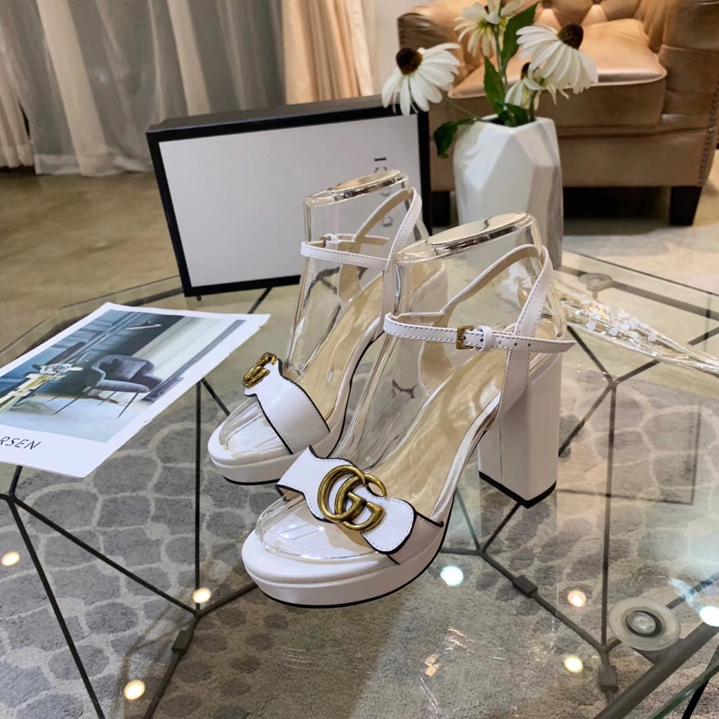 Gi 26s Marmont Sandals 10cm Sandals White Leather 926705