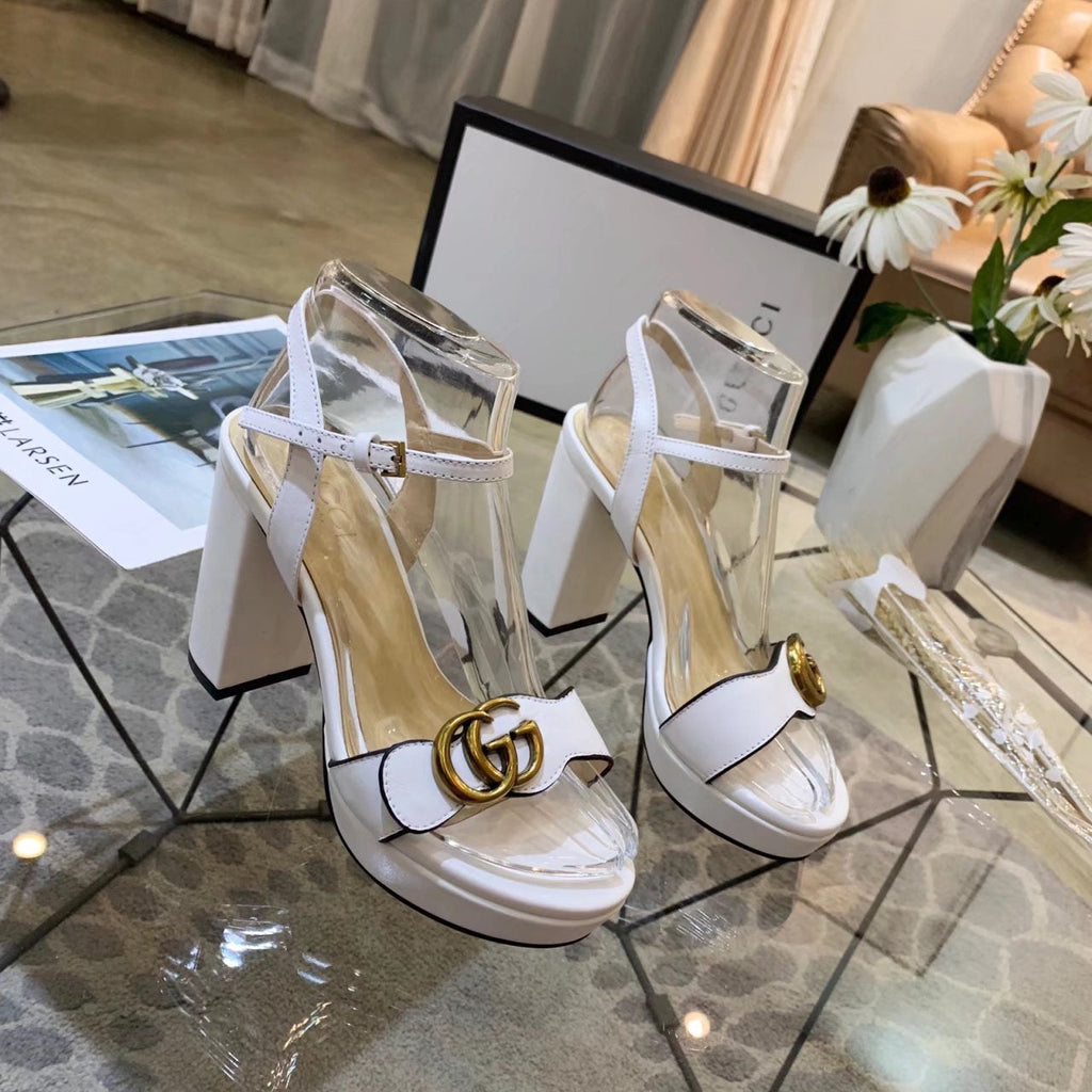 Gi 26s Marmont Sandals 10cm Sandals White Leather 926705