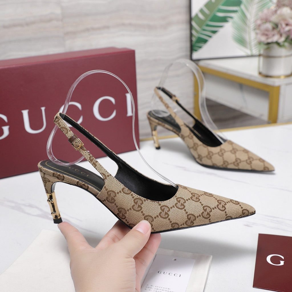 Gi Castello Slingback 7.5cm Beige Canvas 864299