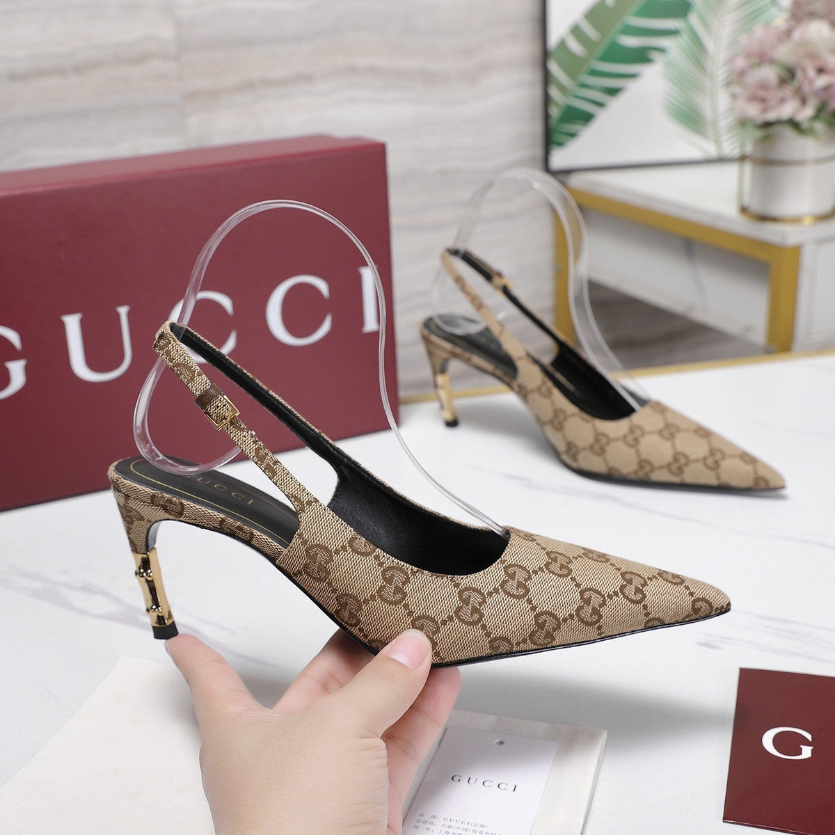Gi Castello Slingback 7.5cm Beige Canvas 864299