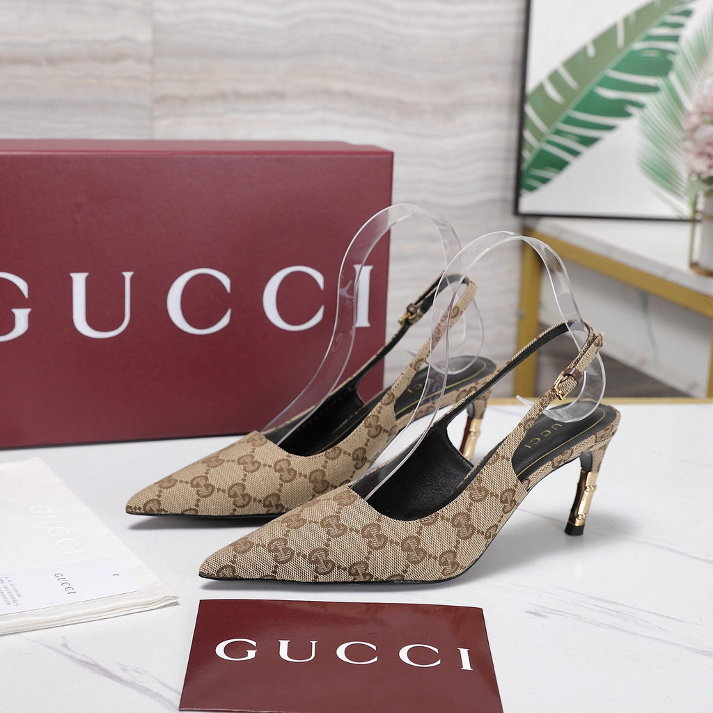 Gi Castello Slingback 7.5cm Beige Canvas 864299