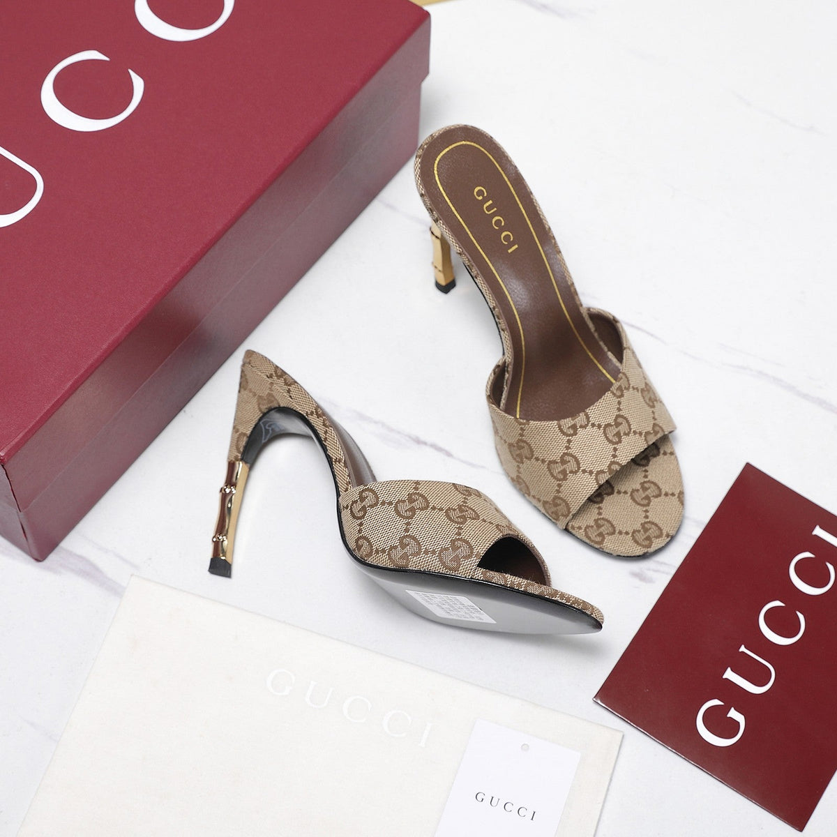 Gi 26s Slide 5.5 With Bamboo Motif Beige Canvas 961215